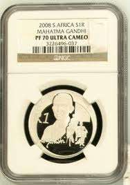 MAHATMA GANDHI R1 SILVER NGC PF70  ULTRA CAMEO. ONLY 420 WITH THIS GRADE IN THE WORLD